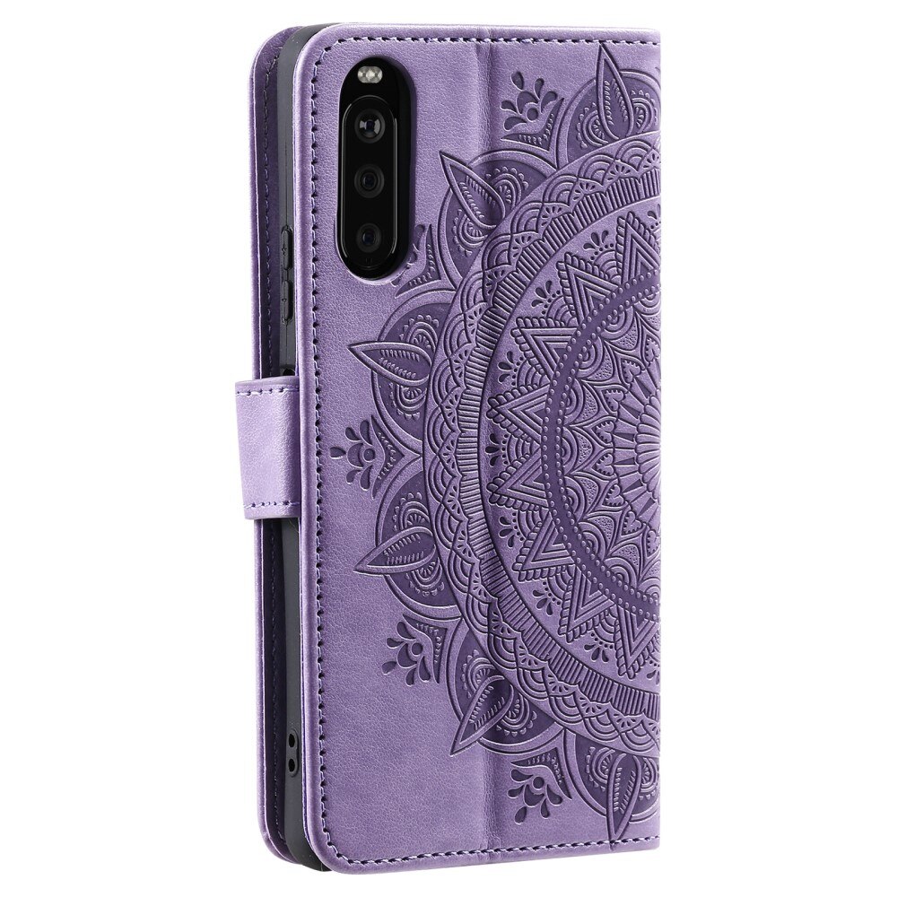 Sony Xperia 10 VI Leather Cover Mandala Purple