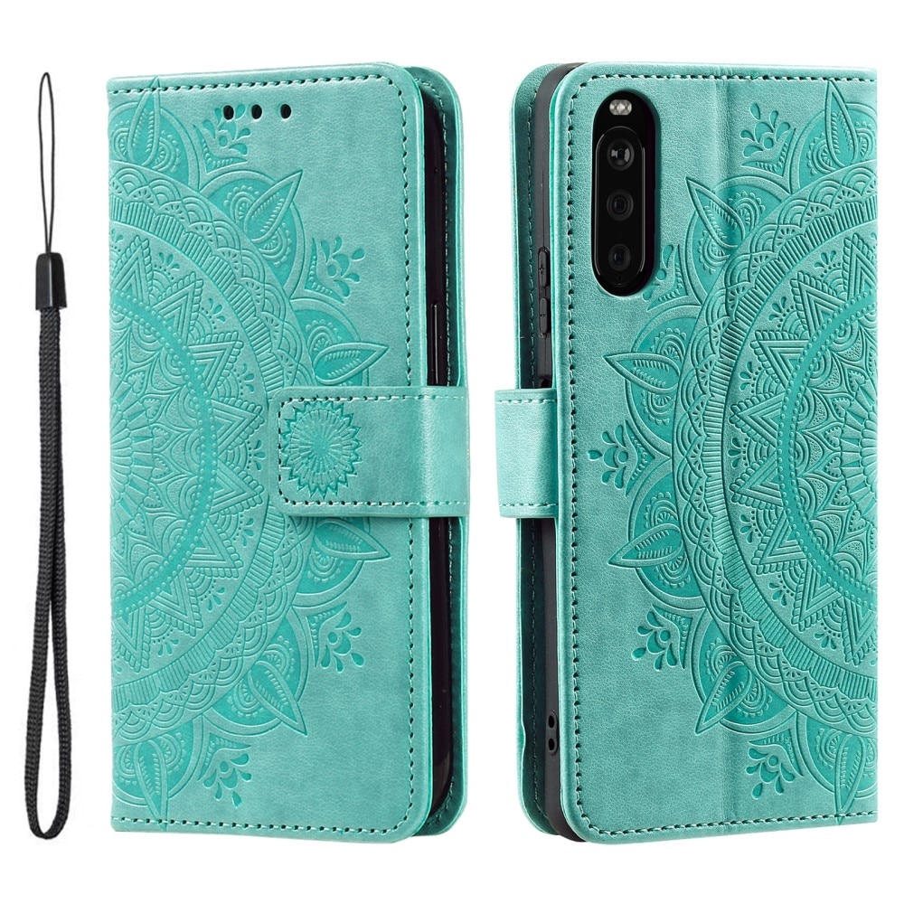 Sony Xperia 10 VI Leather Cover Mandala Green