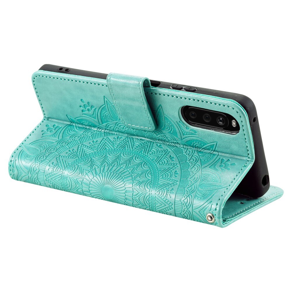 Sony Xperia 10 VI Leather Cover Mandala Green