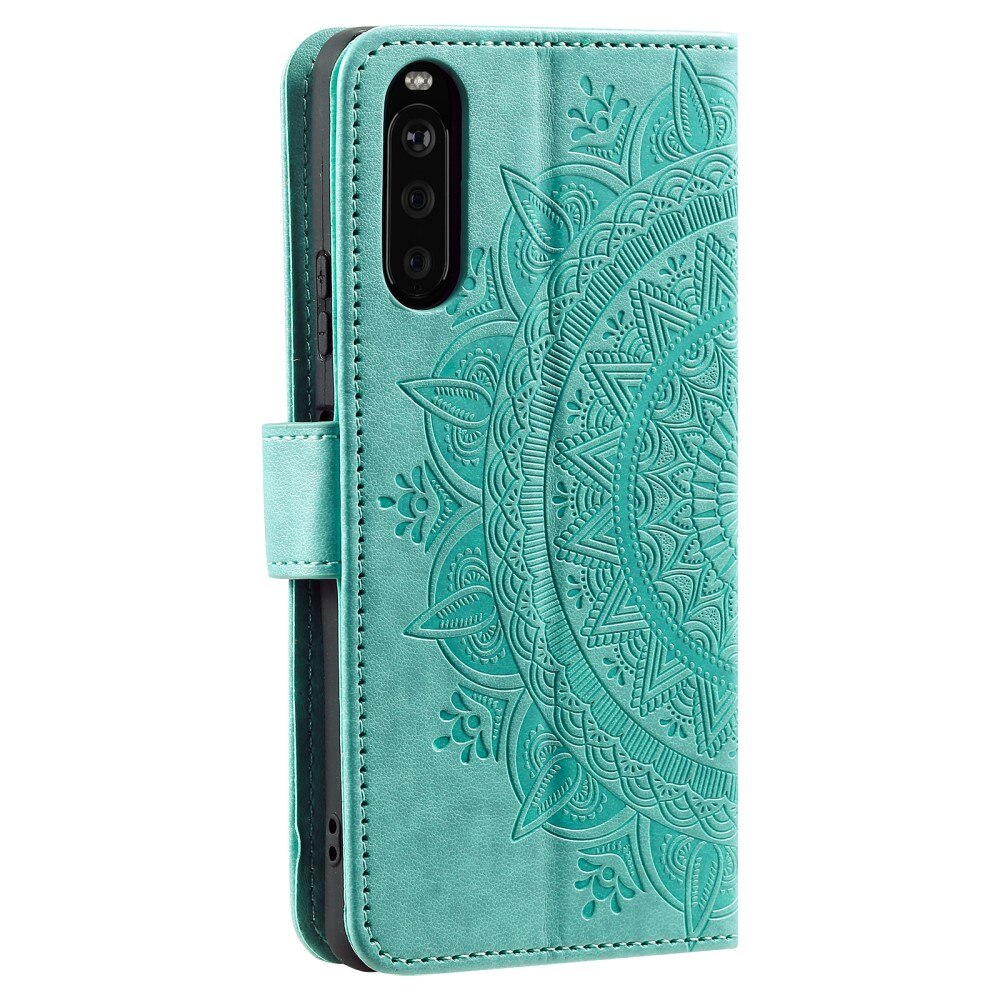 Sony Xperia 10 VI Leather Cover Mandala Green