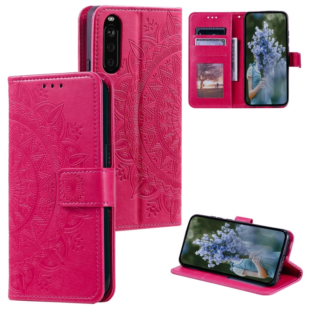 Sony Xperia 10 VI Leather Cover Mandala Pink