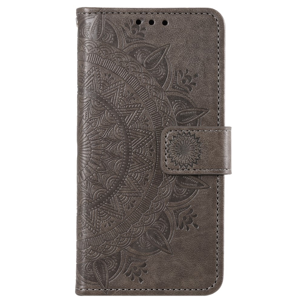 Sony Xperia 10 VI Leather Cover Mandala Grey