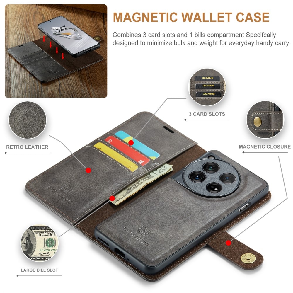 OnePlus 12 Magnet Wallet Brown