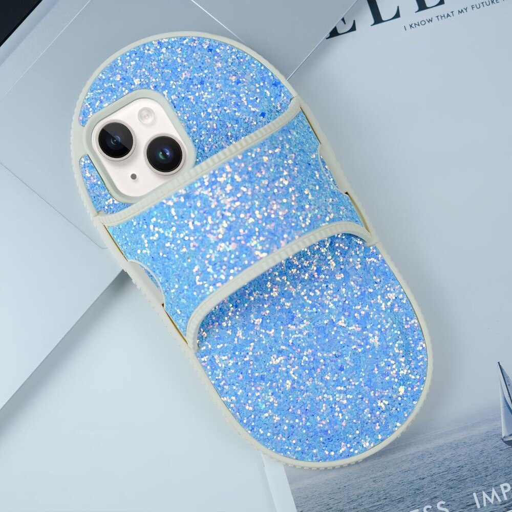 iPhone 13 Glitter Slipper Case Blue