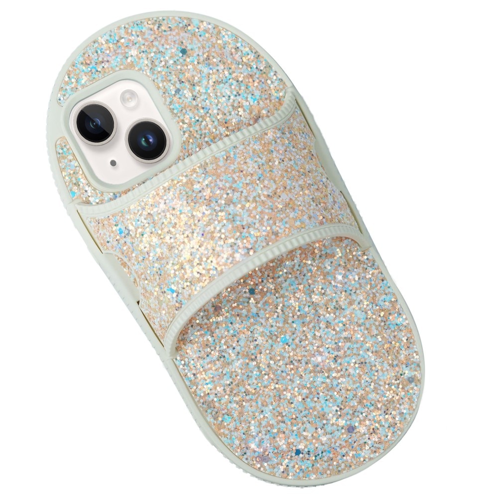 iPhone 15 Glitter Slipper Case Orange