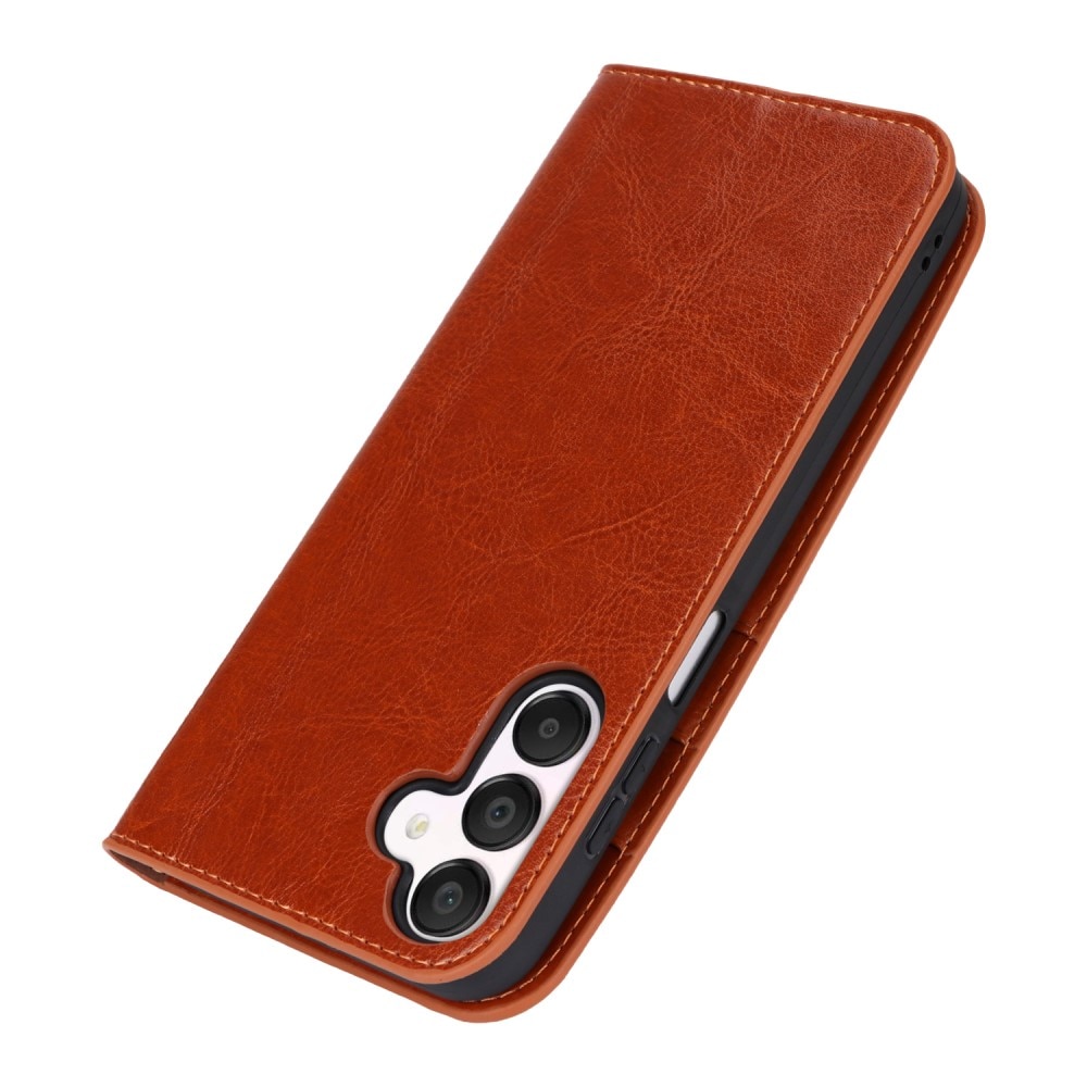 Samsung Galaxy A15 Genuine Leather Wallet Case Brown