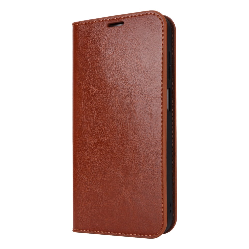 Samsung Galaxy A15 Genuine Leather Wallet Case Brown