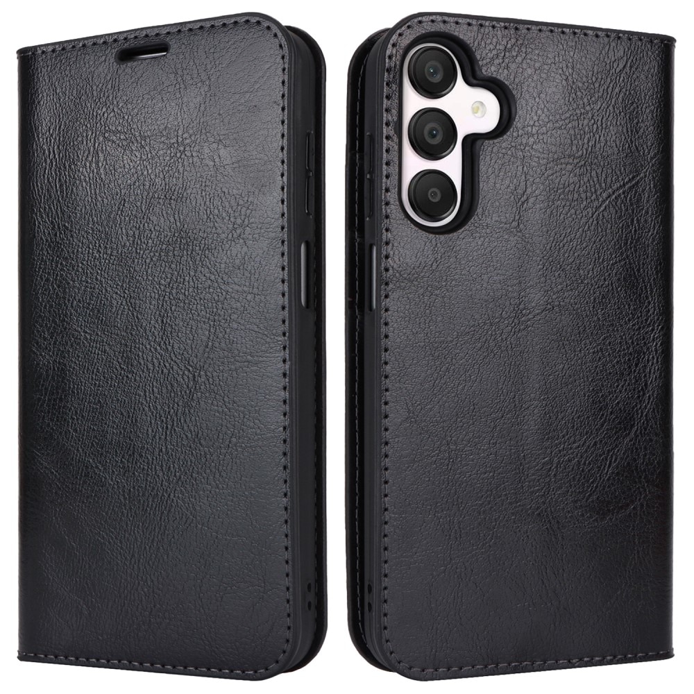 Samsung Galaxy A15 Genuine Leather Wallet Case Black