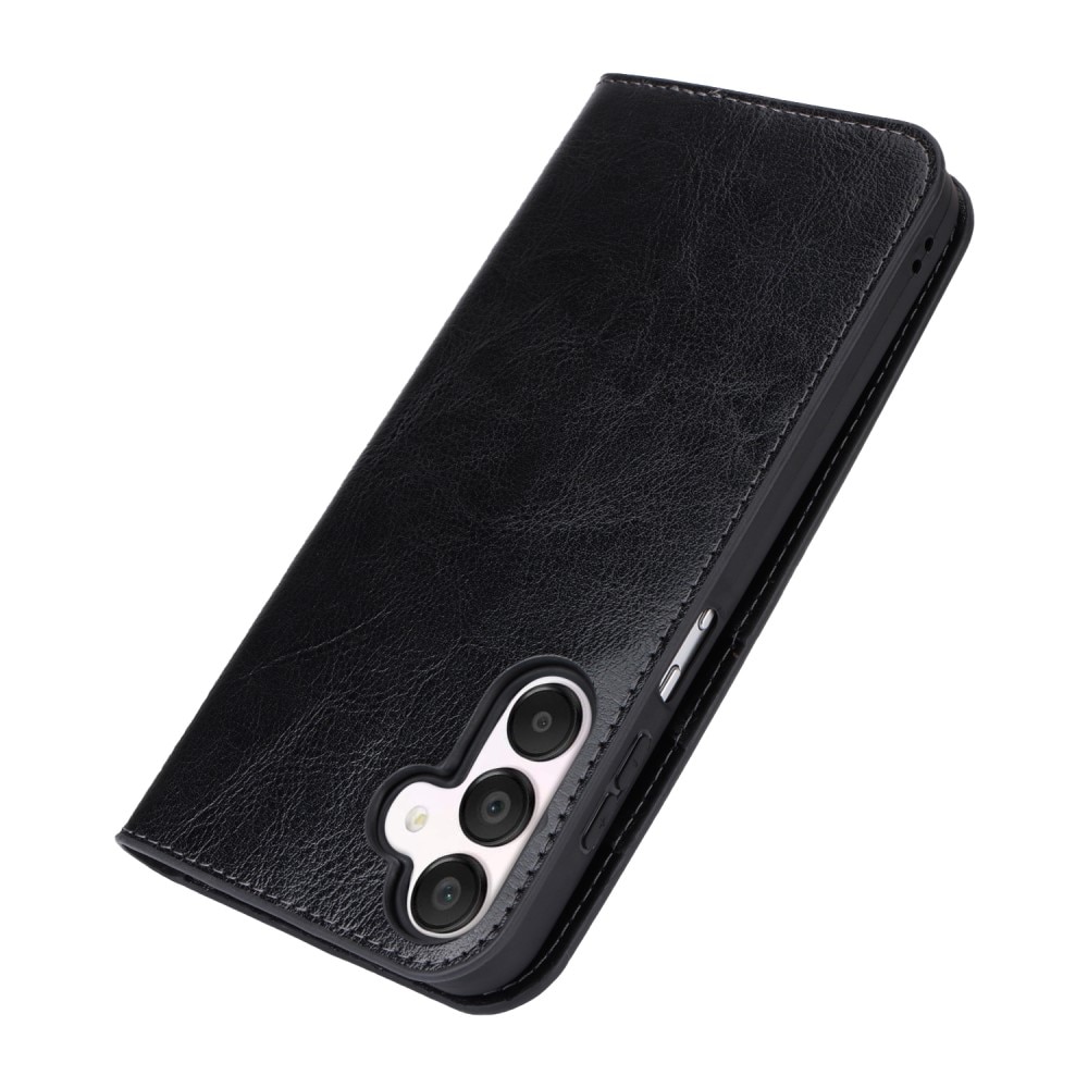 Samsung Galaxy A15 Genuine Leather Wallet Case Black