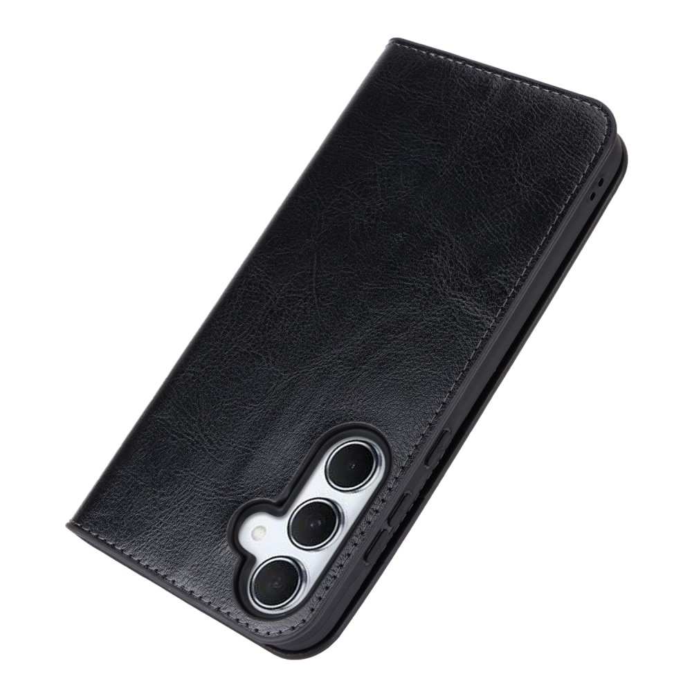 Samsung Galaxy A55 Genuine Leather Wallet Case Black
