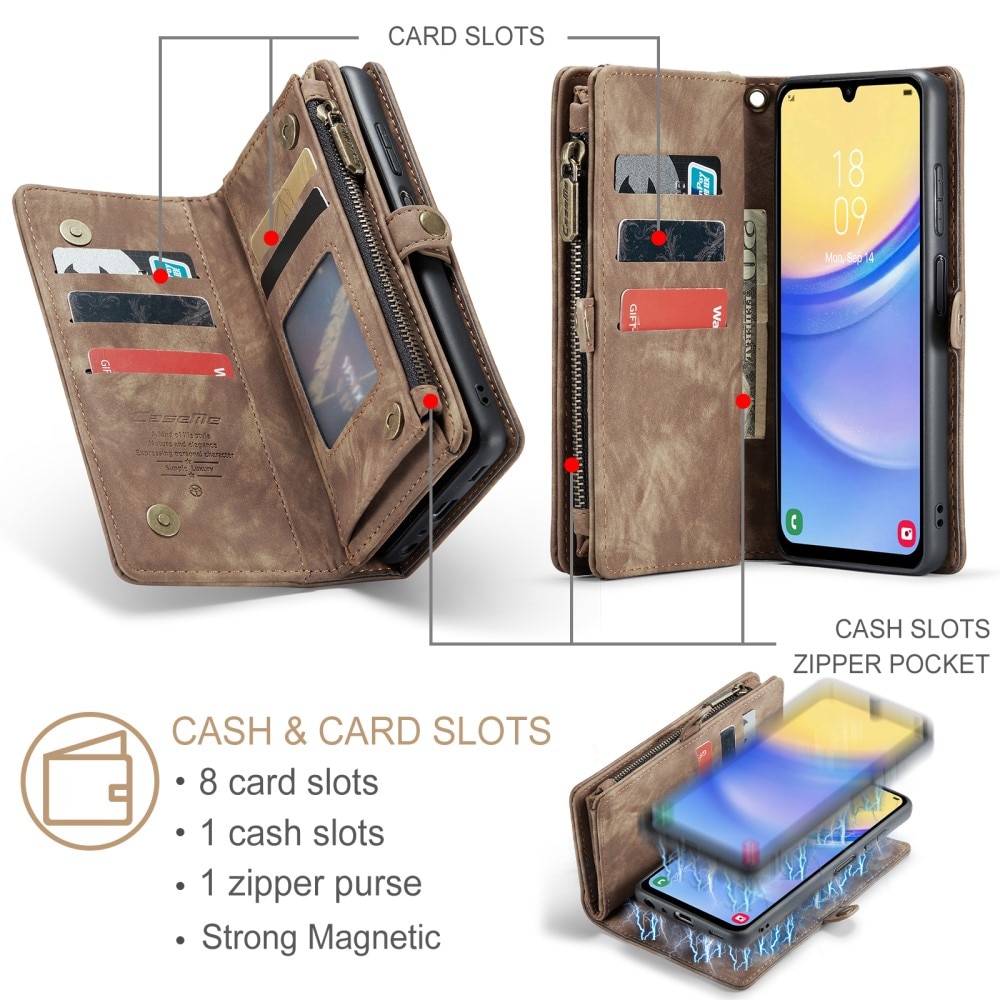 Samsung Galaxy A15 Multi-slot Wallet Case Brown