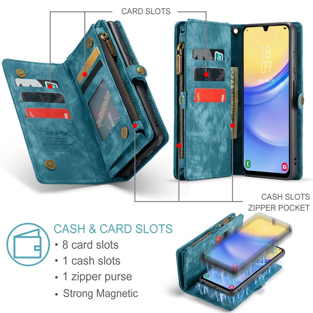 Samsung Galaxy A15 Multi-slot Wallet Case Blue