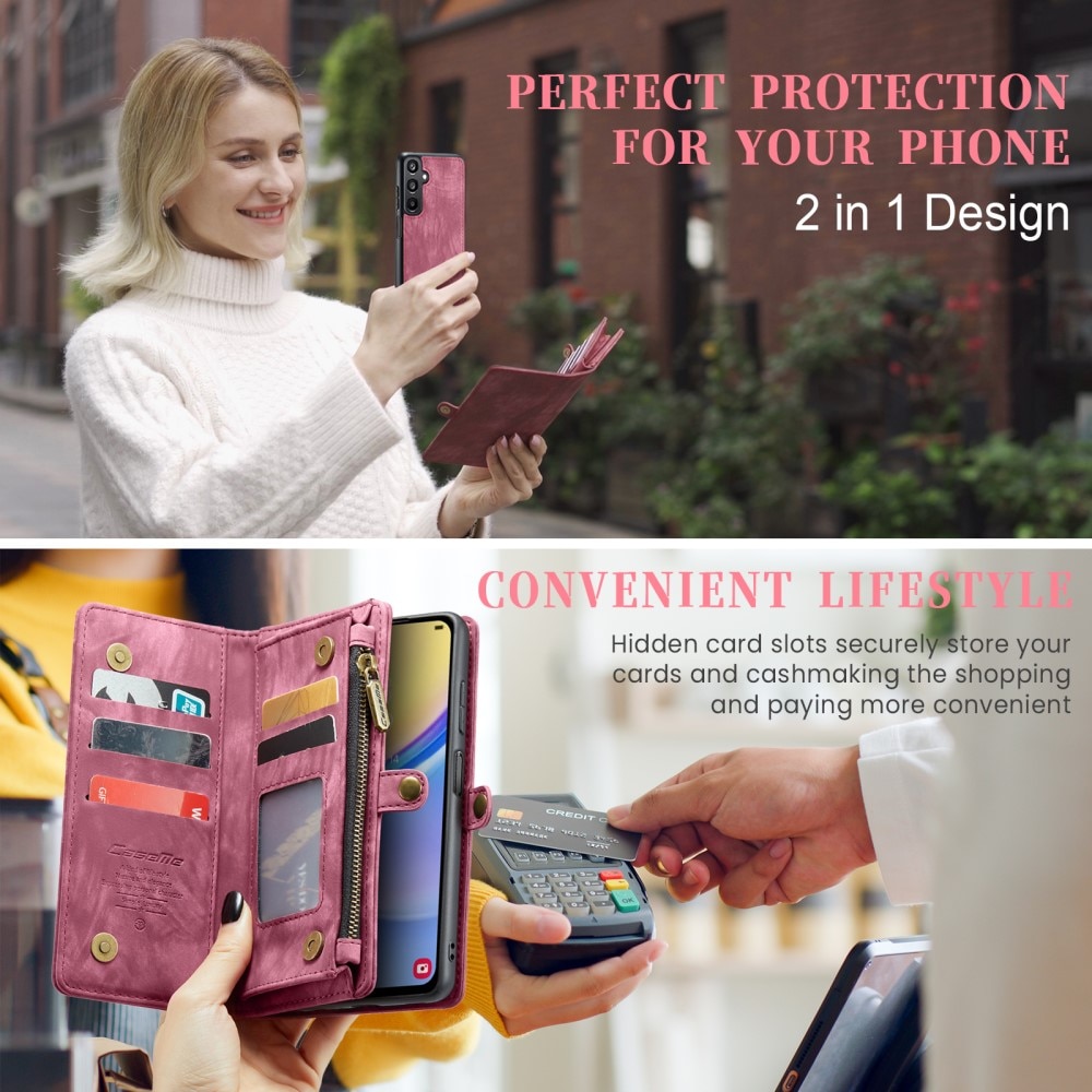 Samsung Galaxy A15 Multi-slot Wallet Case Red