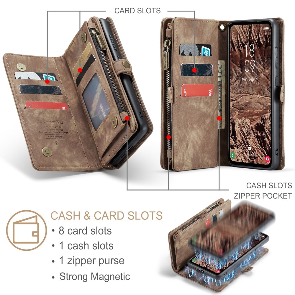 Samsung Galaxy A55 Multi-slot Wallet Case Brown