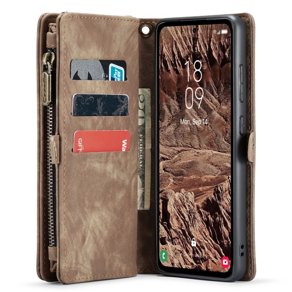 Samsung Galaxy A55 Multi-slot Wallet Case Brown