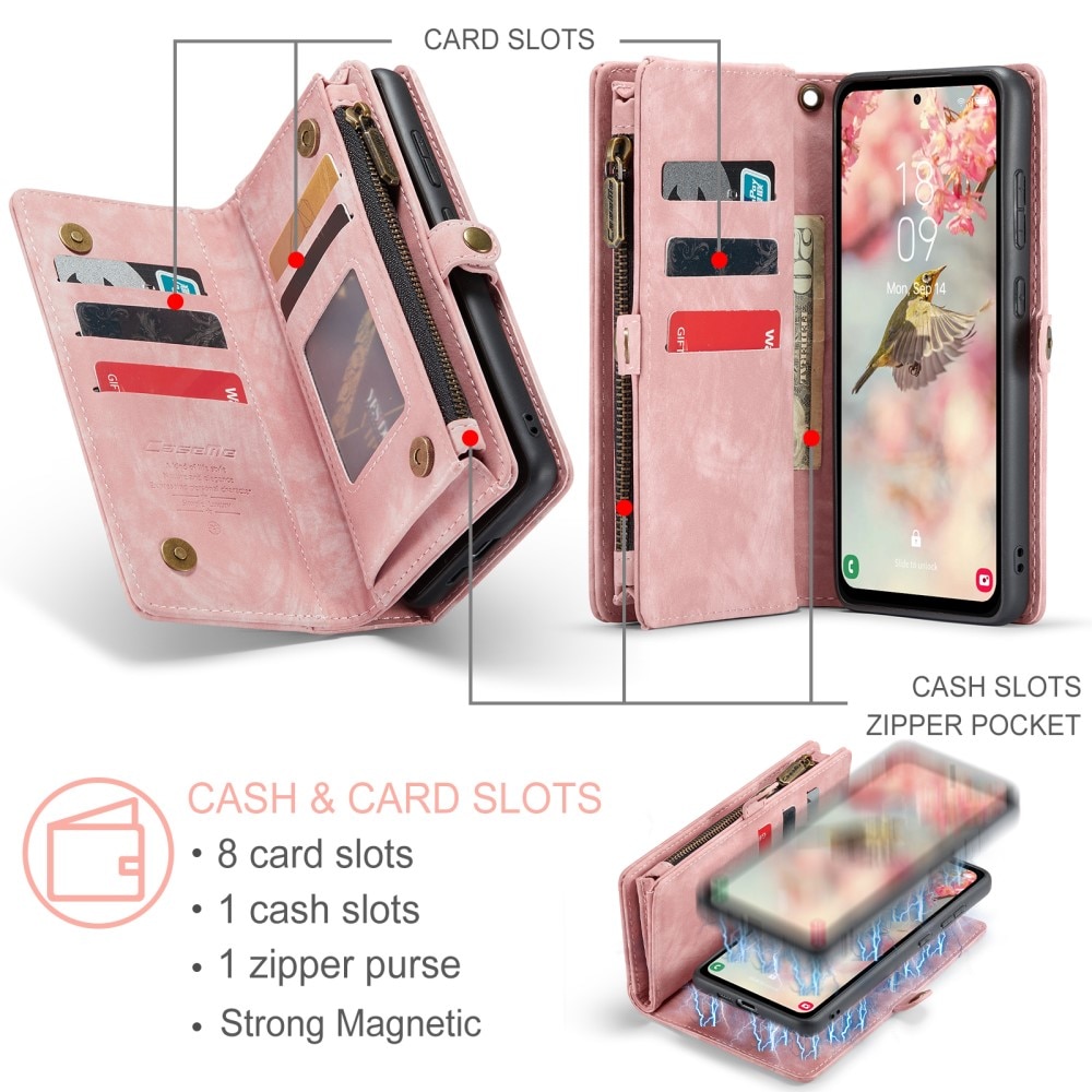 Samsung Galaxy A55 Multi-slot Wallet Case Pink