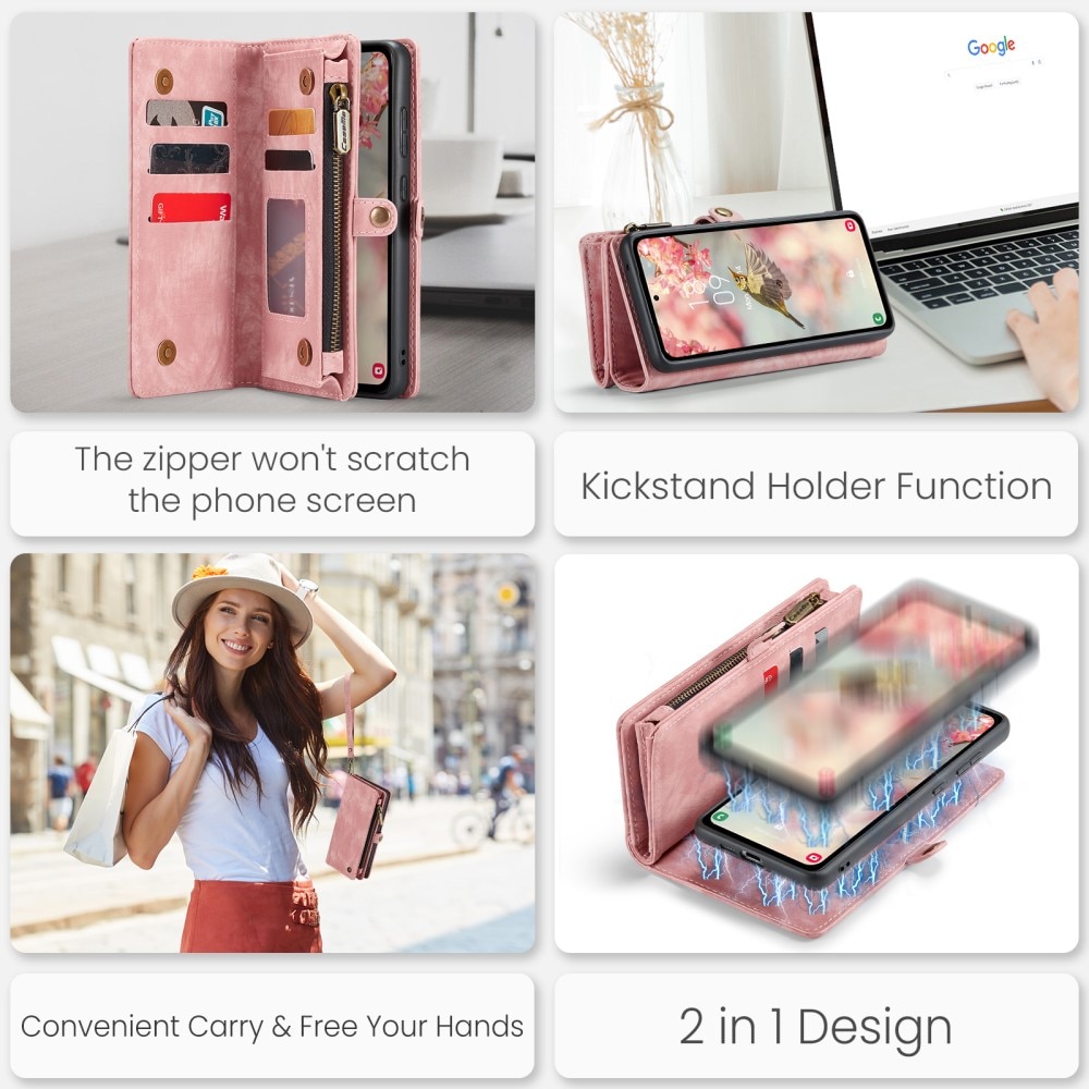 Samsung Galaxy A55 Multi-slot Wallet Case Pink