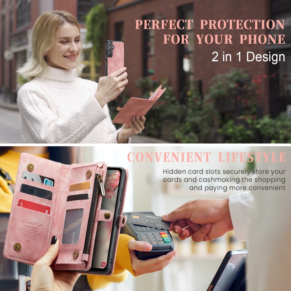 Samsung Galaxy A55 Multi-slot Wallet Case Pink