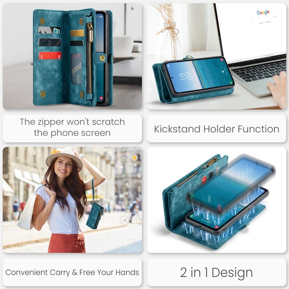 Samsung Galaxy A55 Multi-slot Wallet Case Blue
