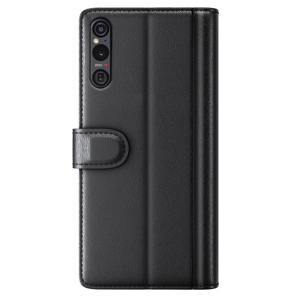 Sony Xperia 1 VI Genuine Leather Wallet Case Black