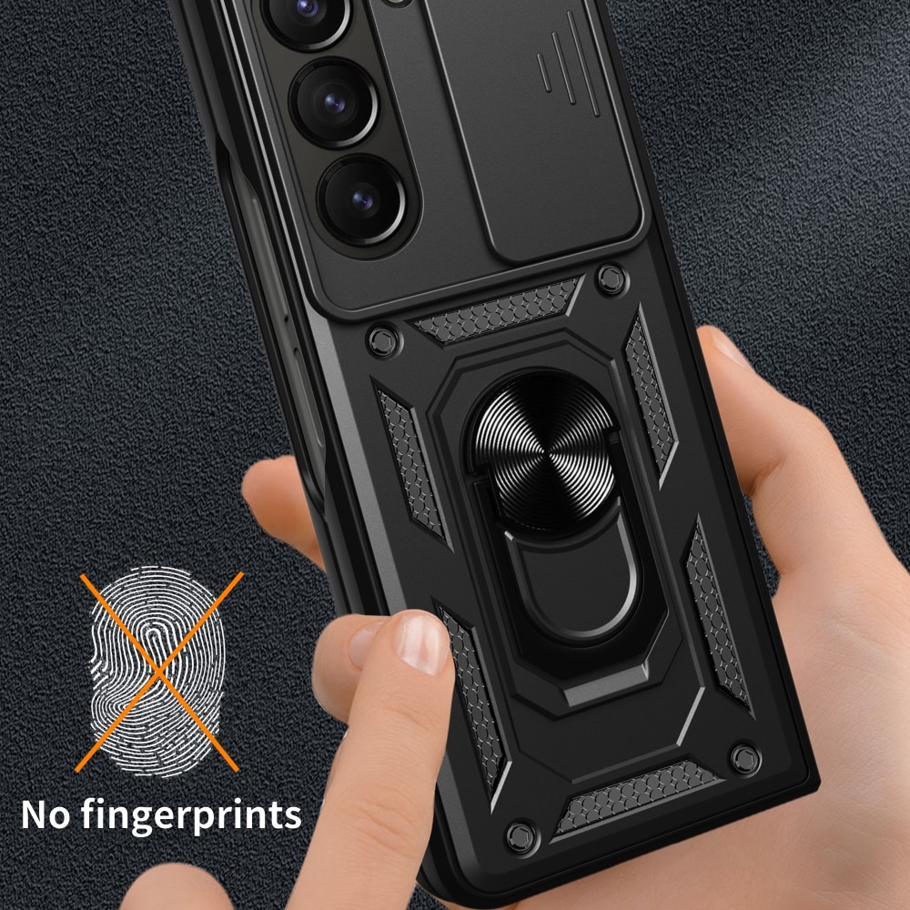 Samsung Galaxy Z Fold 6 Hybrid Case Tech Ring w. Camera Protector Black