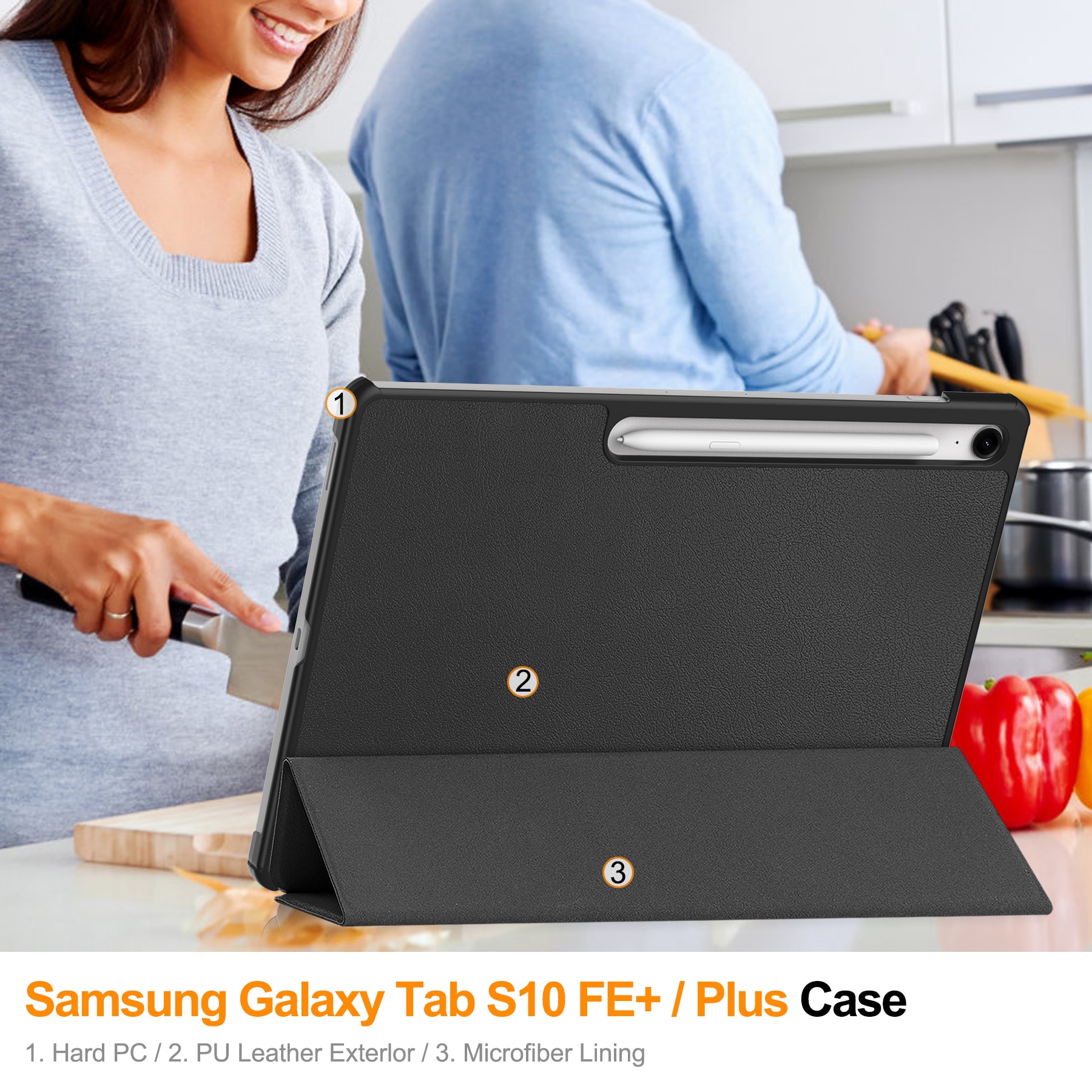 Samsung Galaxy Tab S10 FE Plus Tri-Fold Cover Black