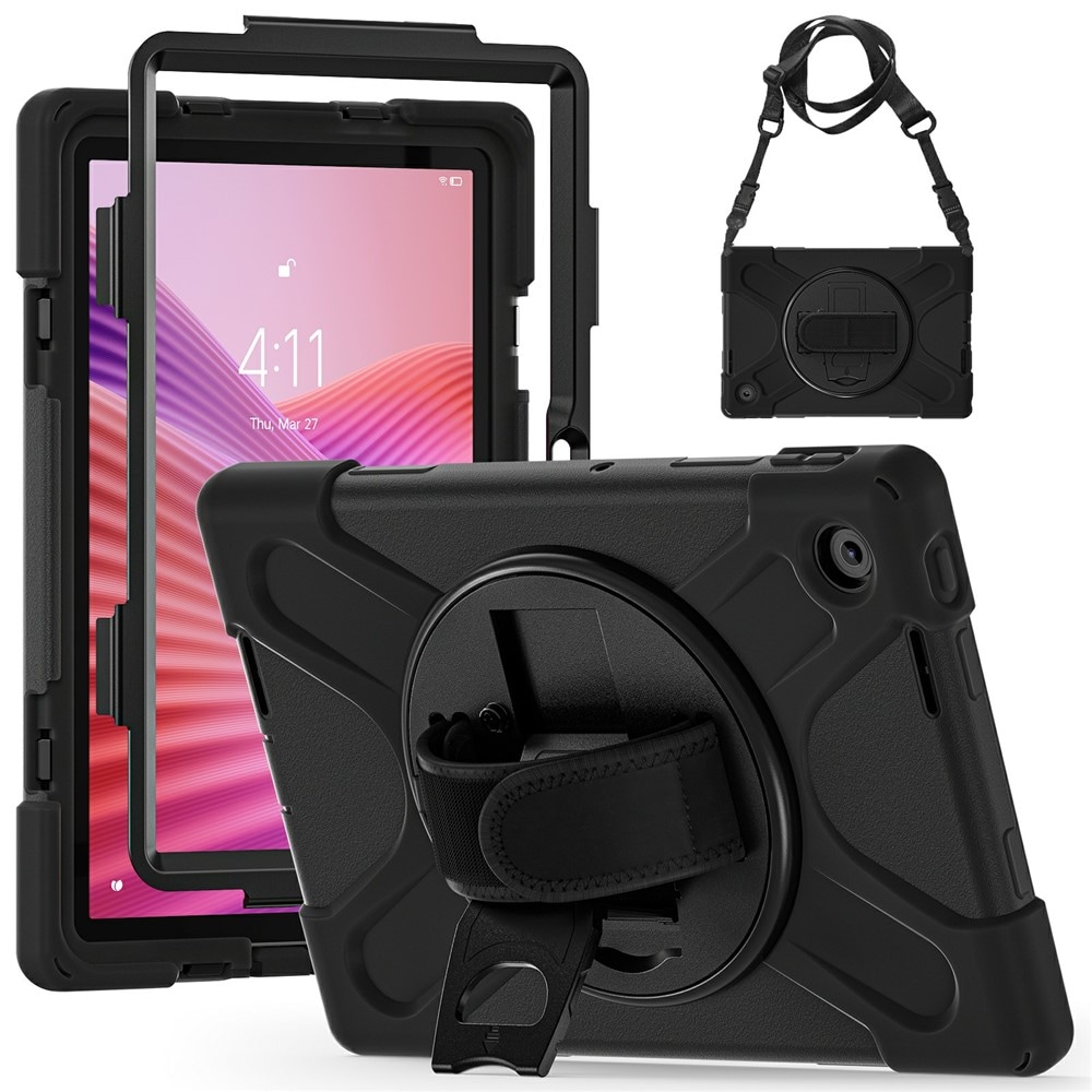  Lenovo Tab Shockproof Hybrid Case w. Shoulder Strap Black