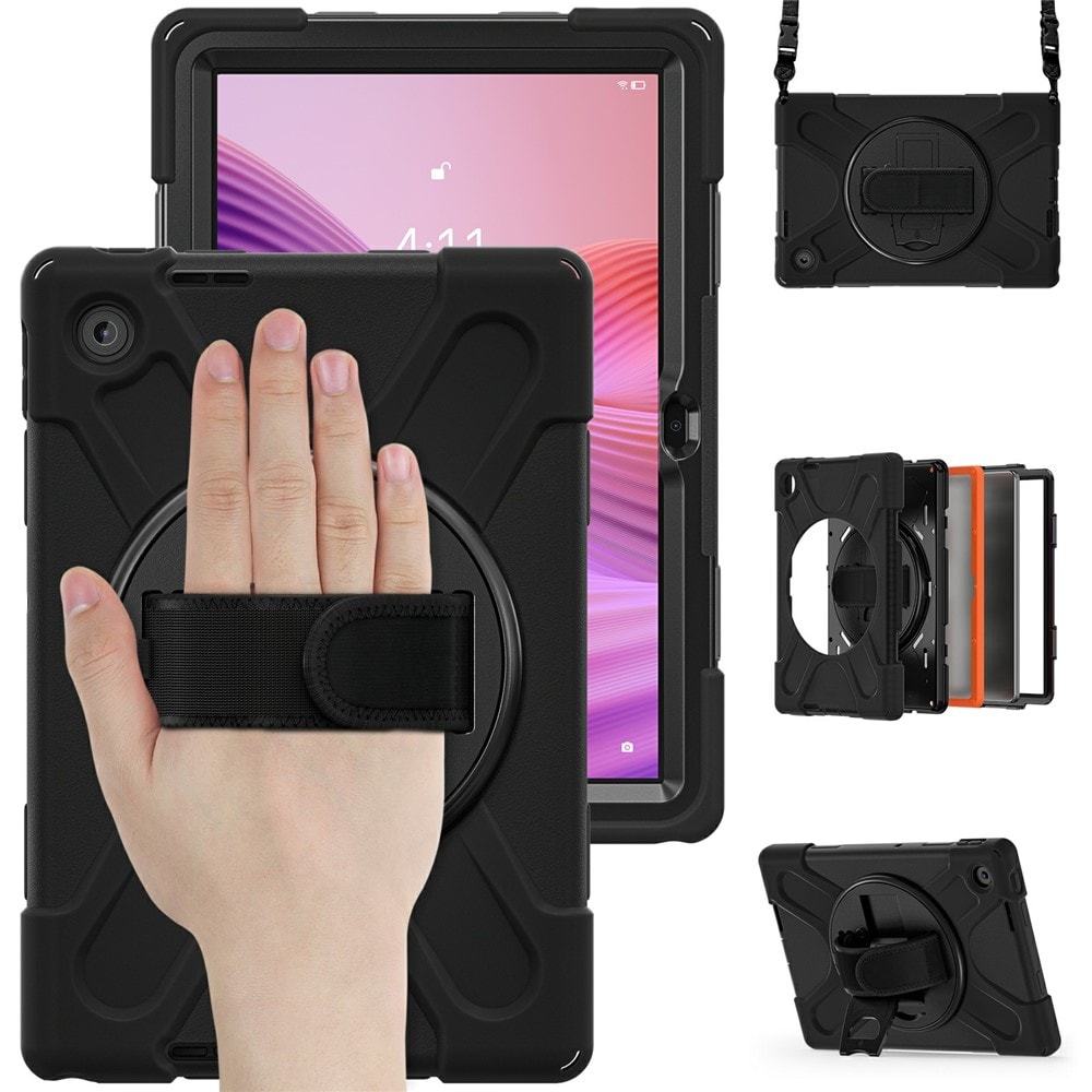  Lenovo Tab Shockproof Hybrid Case w. Shoulder Strap Black