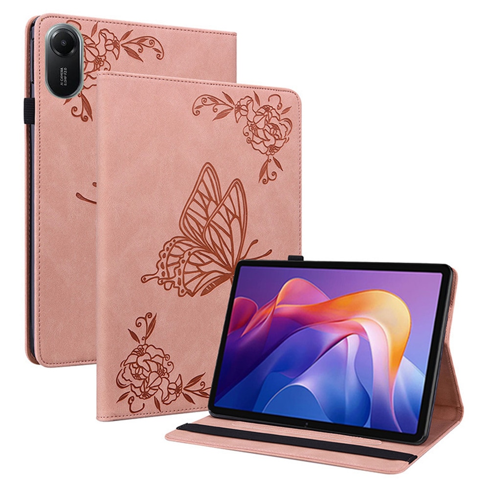 Xiaomi Redmi Pad 2 Leather Cover Butterflies Pink