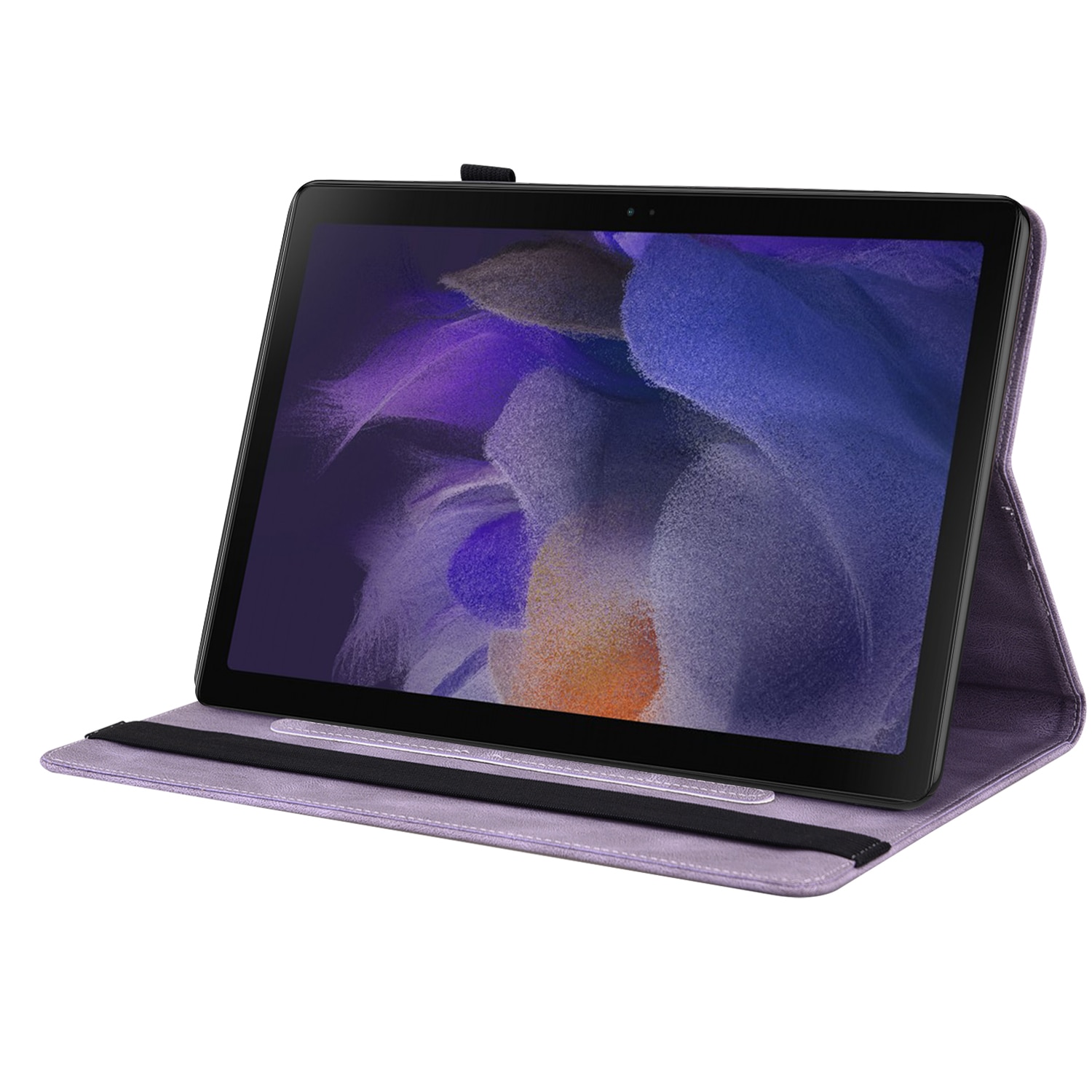 Samsung Galaxy Tab A11 Plus Leather Cover Butterflies Purple