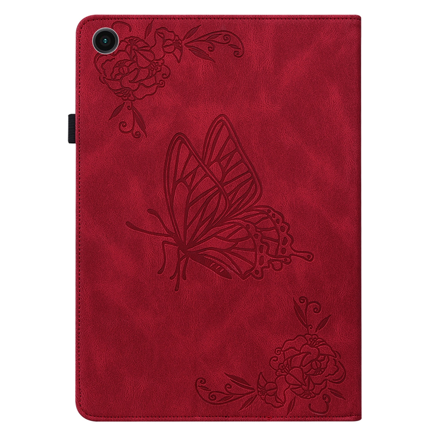 Samsung Galaxy Tab A11 Plus Leather Cover Butterflies Red