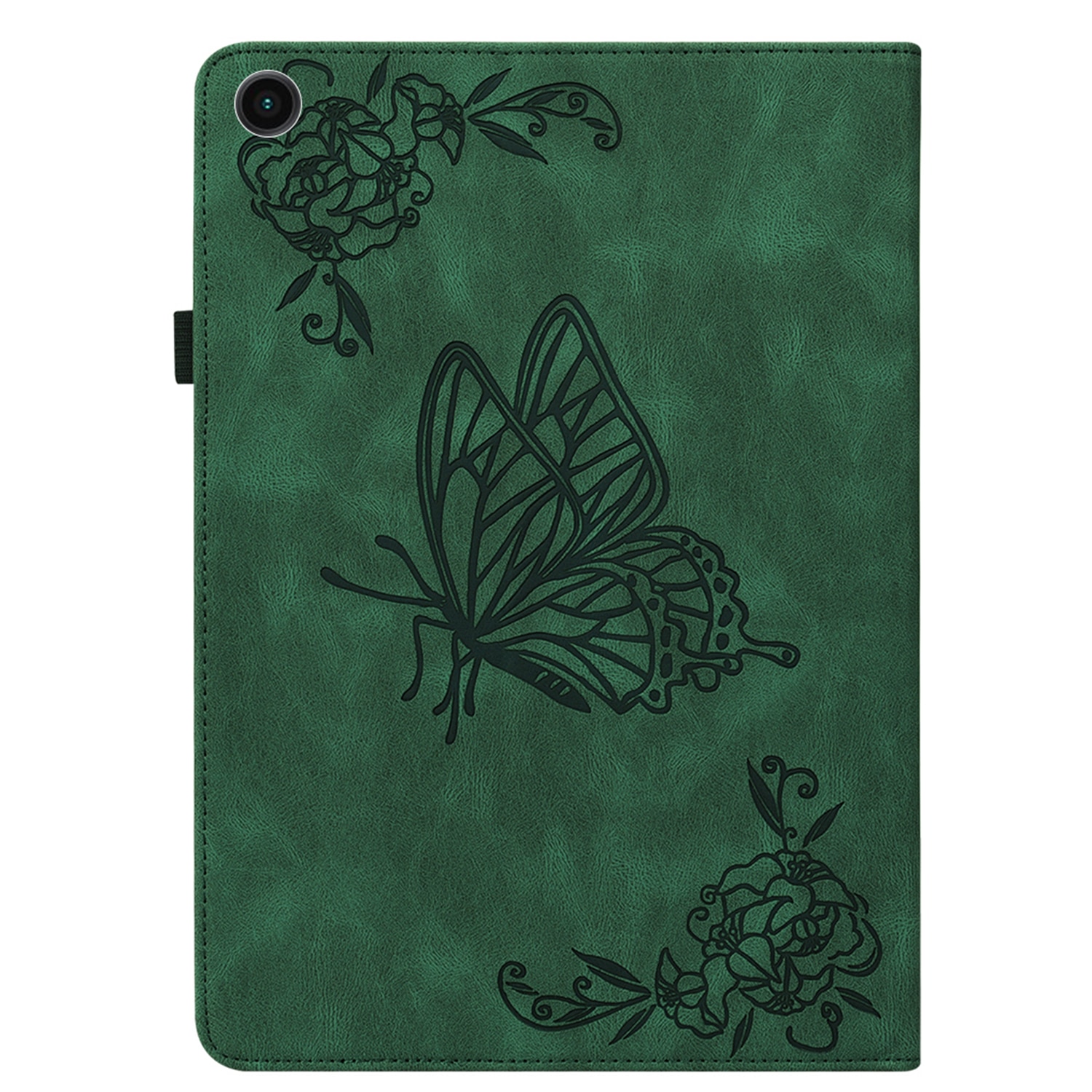 Samsung Galaxy Tab A11 Plus Leather Cover Butterflies Green