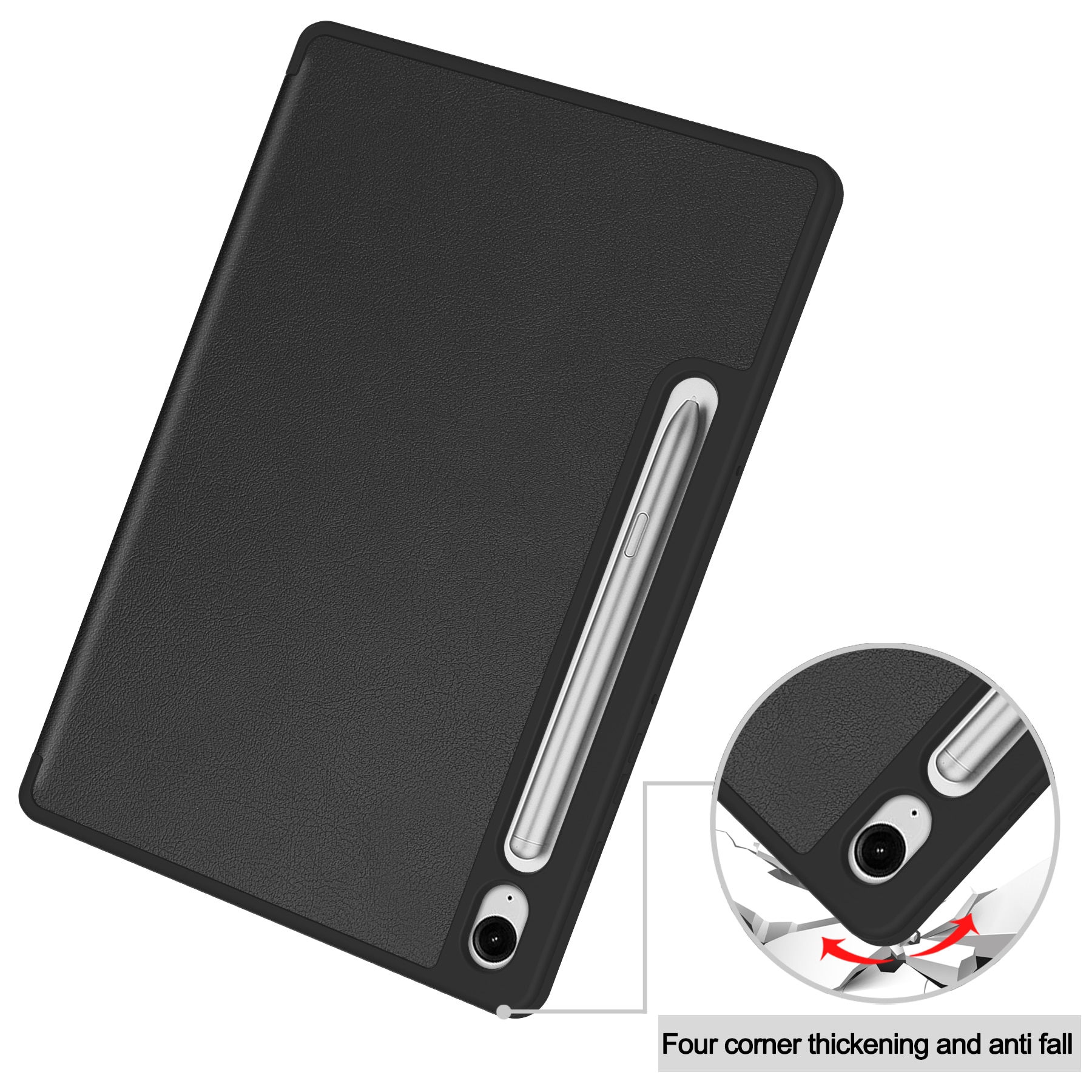 Samsung Galaxy Tab S10 Lite Tri-Fold Cover w. Pen-holder Black