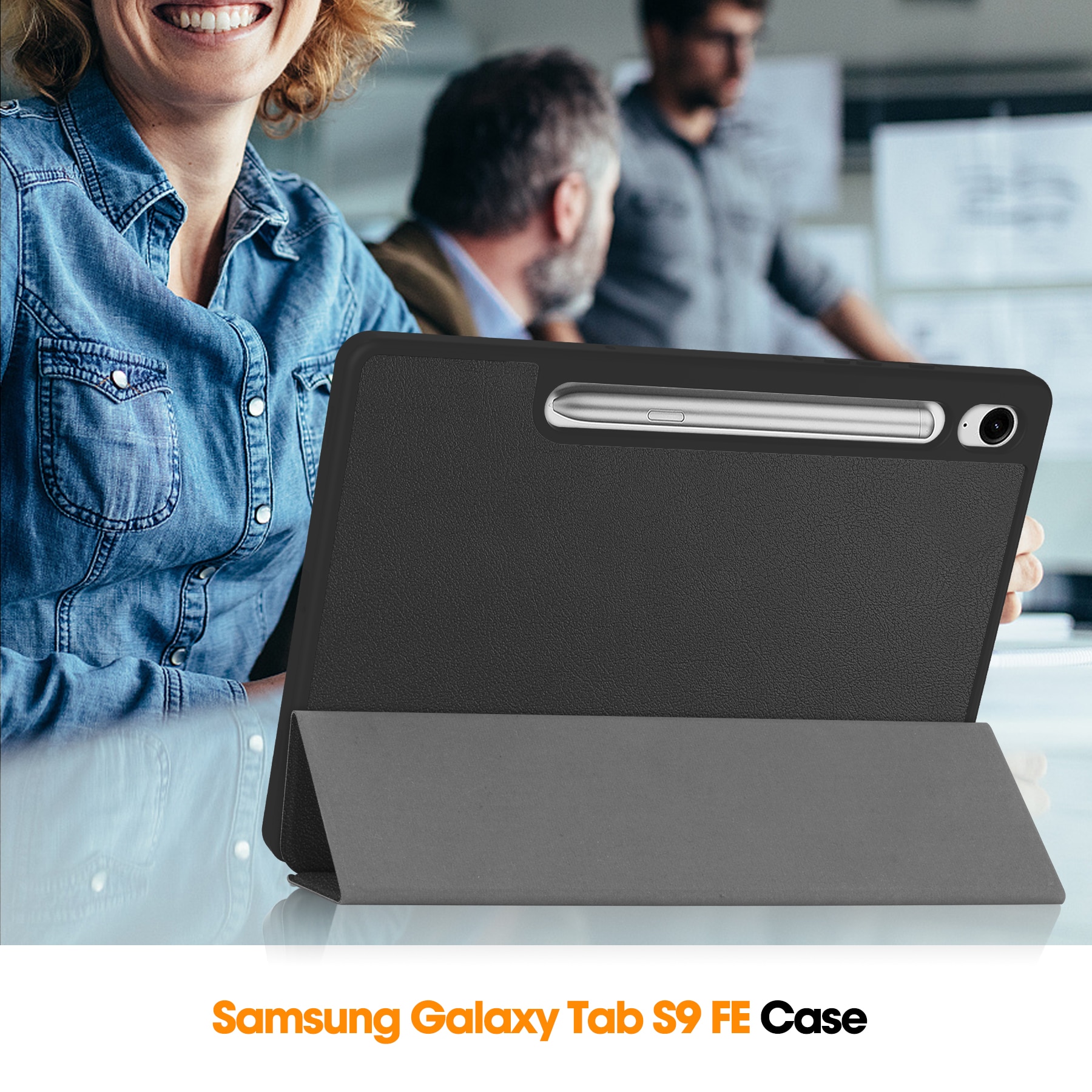 Samsung Galaxy Tab S10 Lite Tri-Fold Cover w. Pen-holder Black