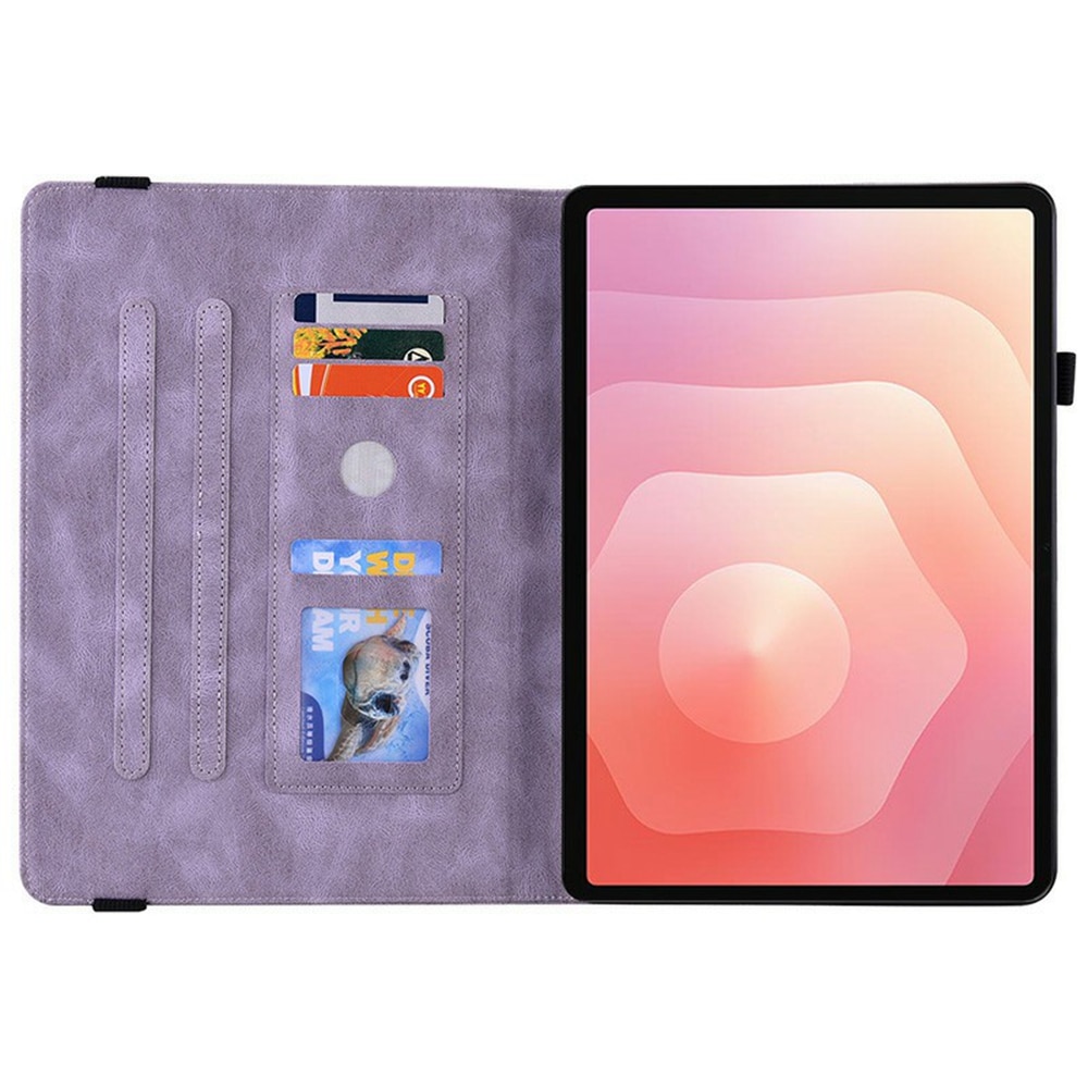 Samsung Galaxy Tab S11 Leather Cover Butterflies Purple