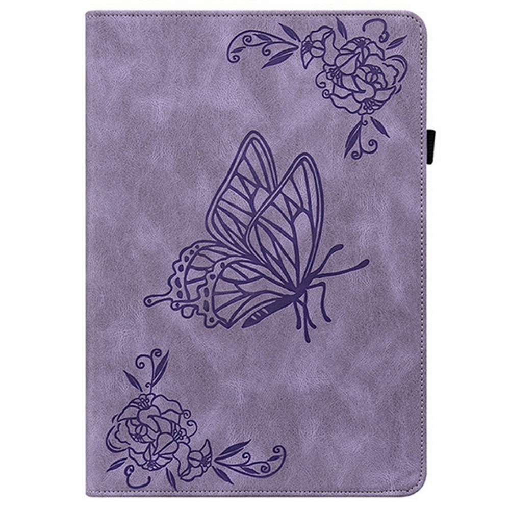 Samsung Galaxy Tab S11 Leather Cover Butterflies Purple