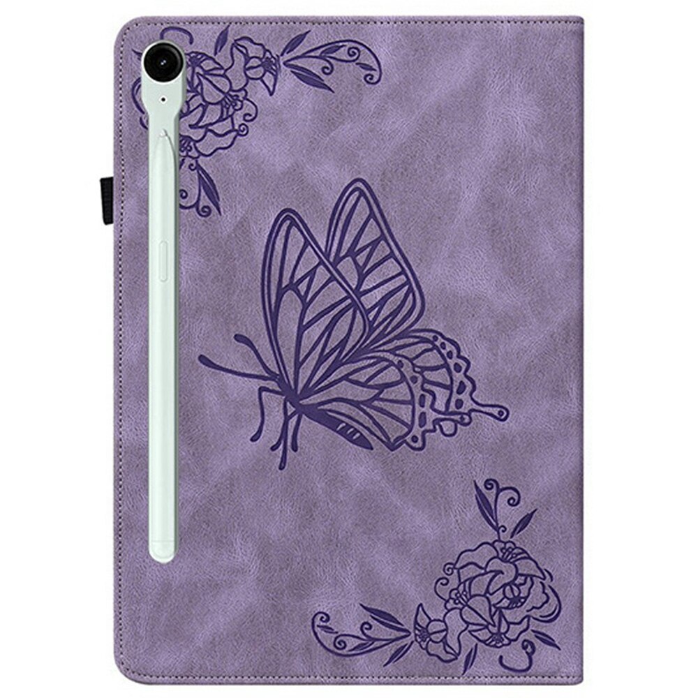 Samsung Galaxy Tab S11 Leather Cover Butterflies Purple