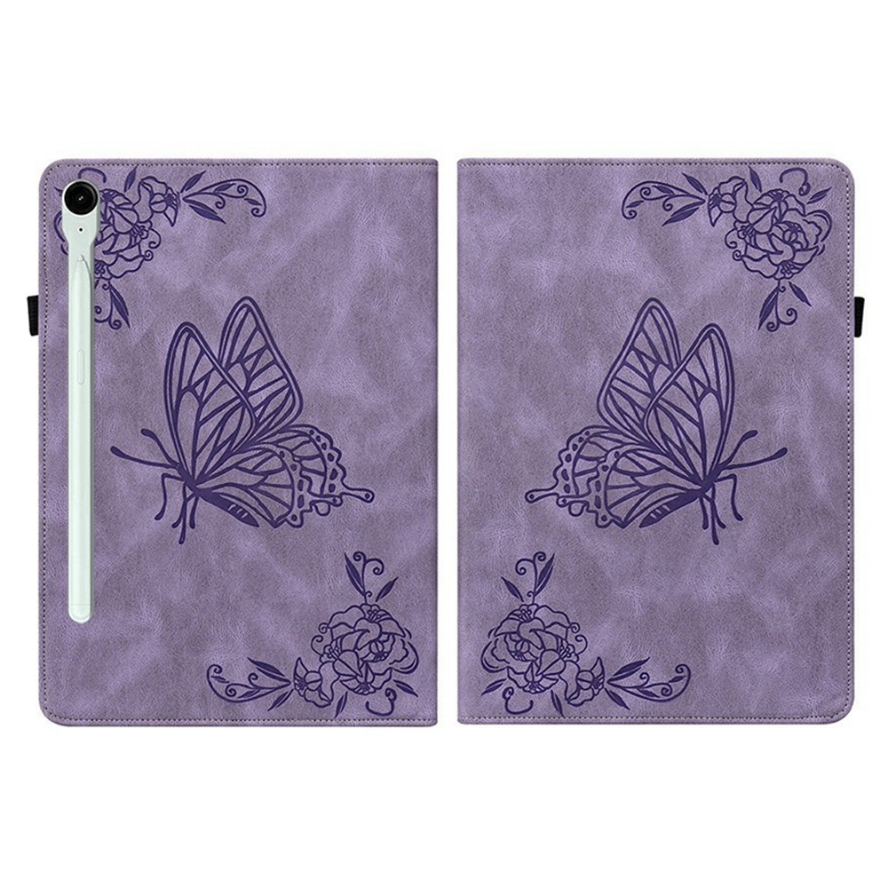 Samsung Galaxy Tab S11 Leather Cover Butterflies Purple