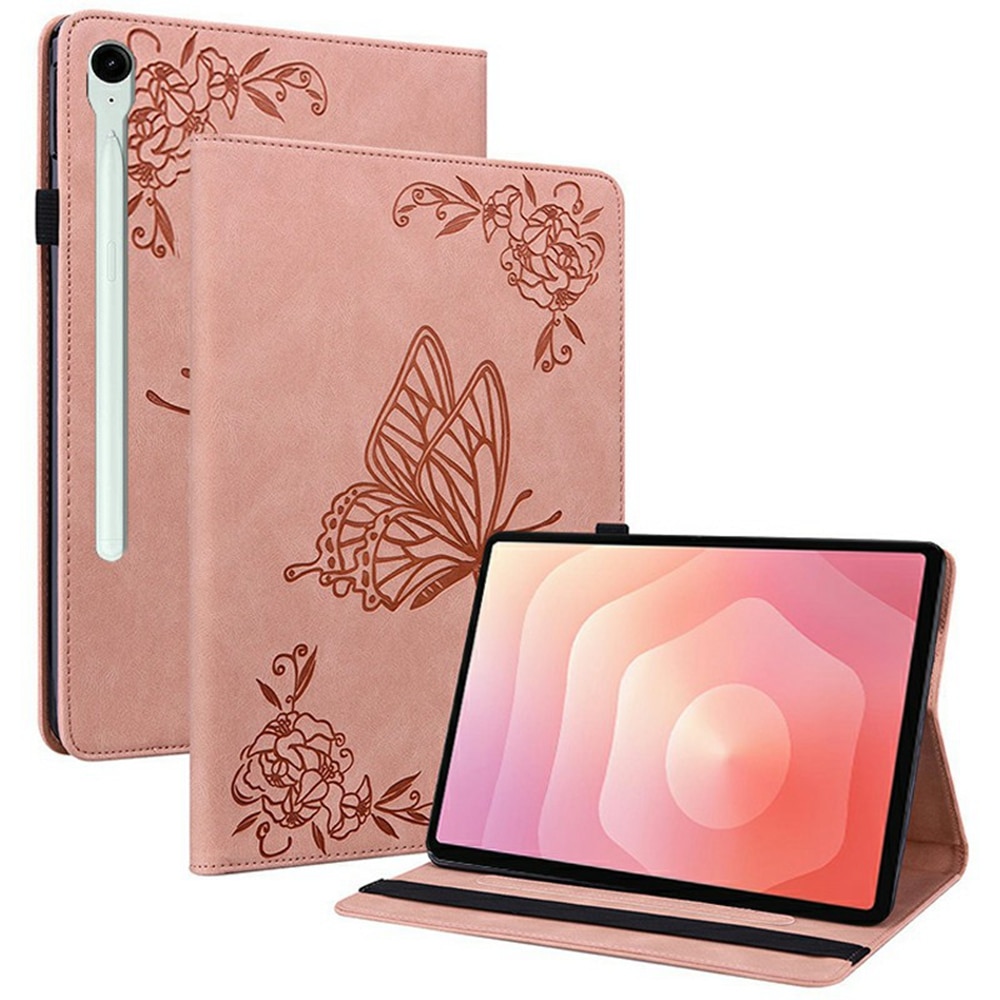Samsung Galaxy Tab S11 Leather Cover Butterflies Pink