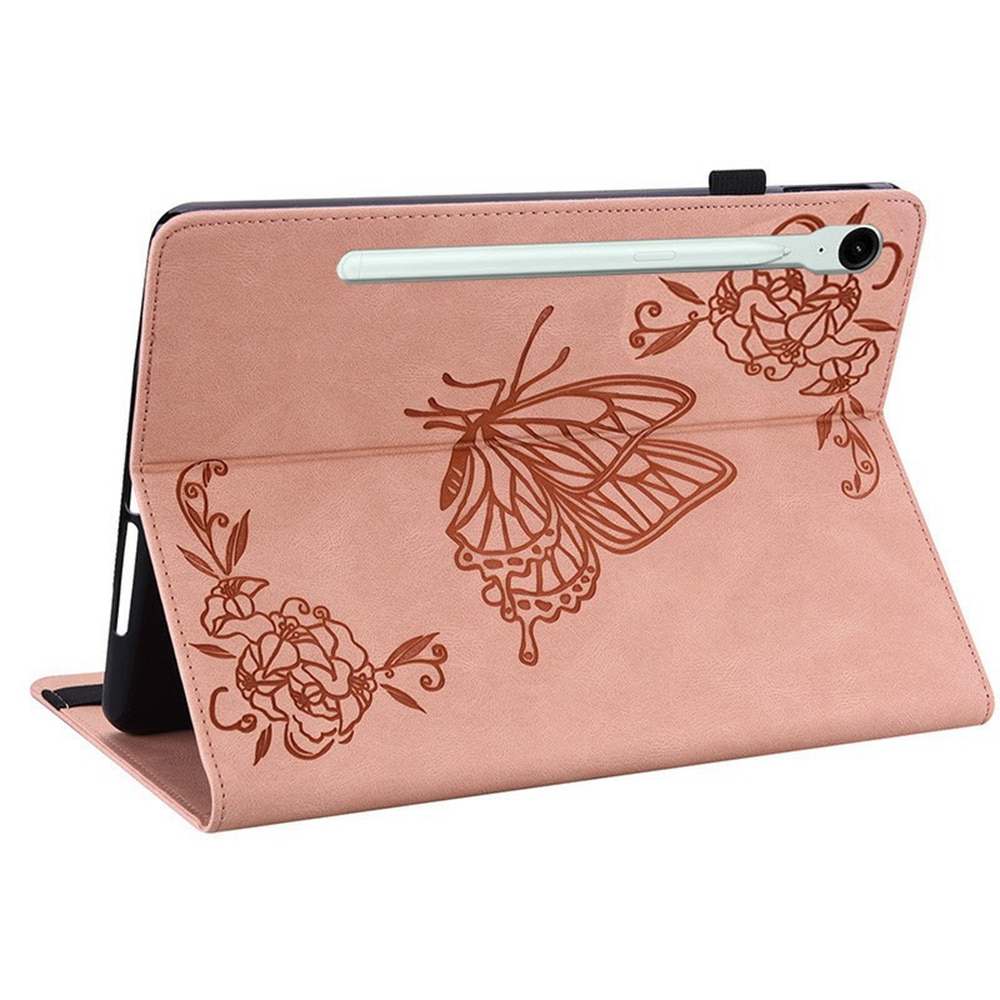 Samsung Galaxy Tab S11 Leather Cover Butterflies Pink