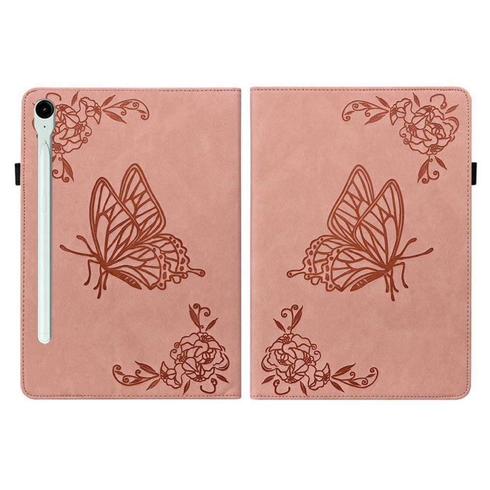 Samsung Galaxy Tab S11 Leather Cover Butterflies Pink