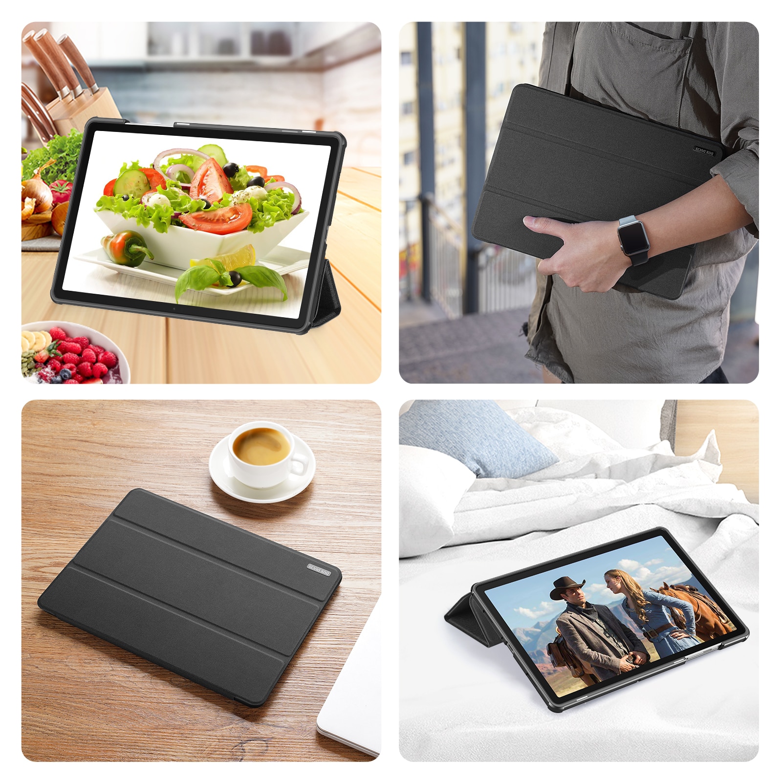 Samsung Galaxy Tab A11 Plus Domo Tri-Fold Case Black