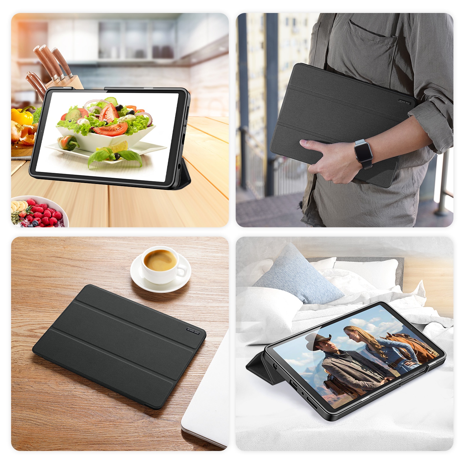 Samsung Galaxy Tab A11 Domo Tri-Fold Case Black