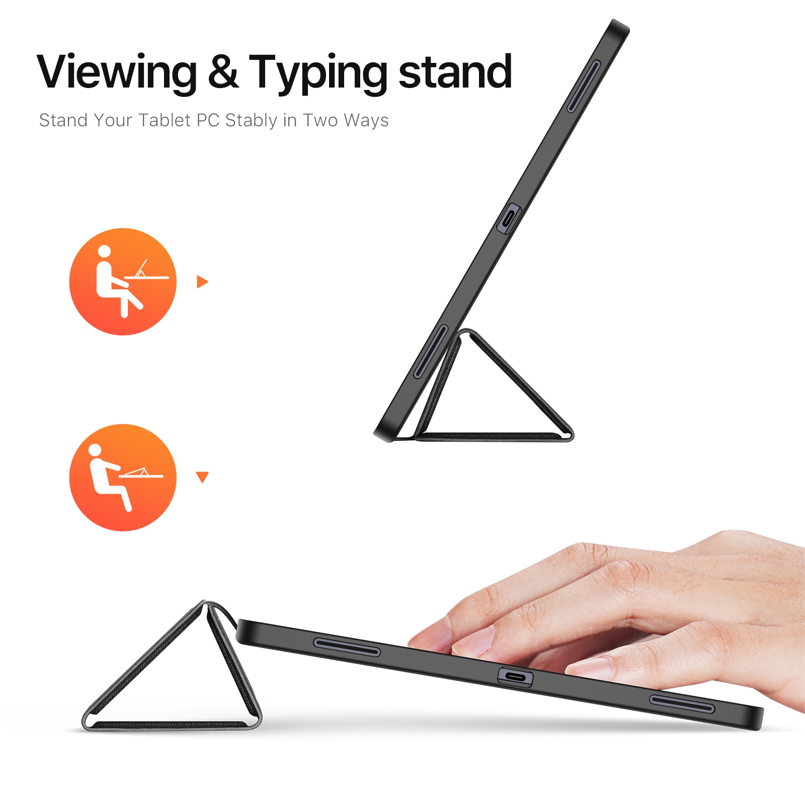Samsung Galaxy Tab S11 Ultra Domo Tri-Fold Case Black