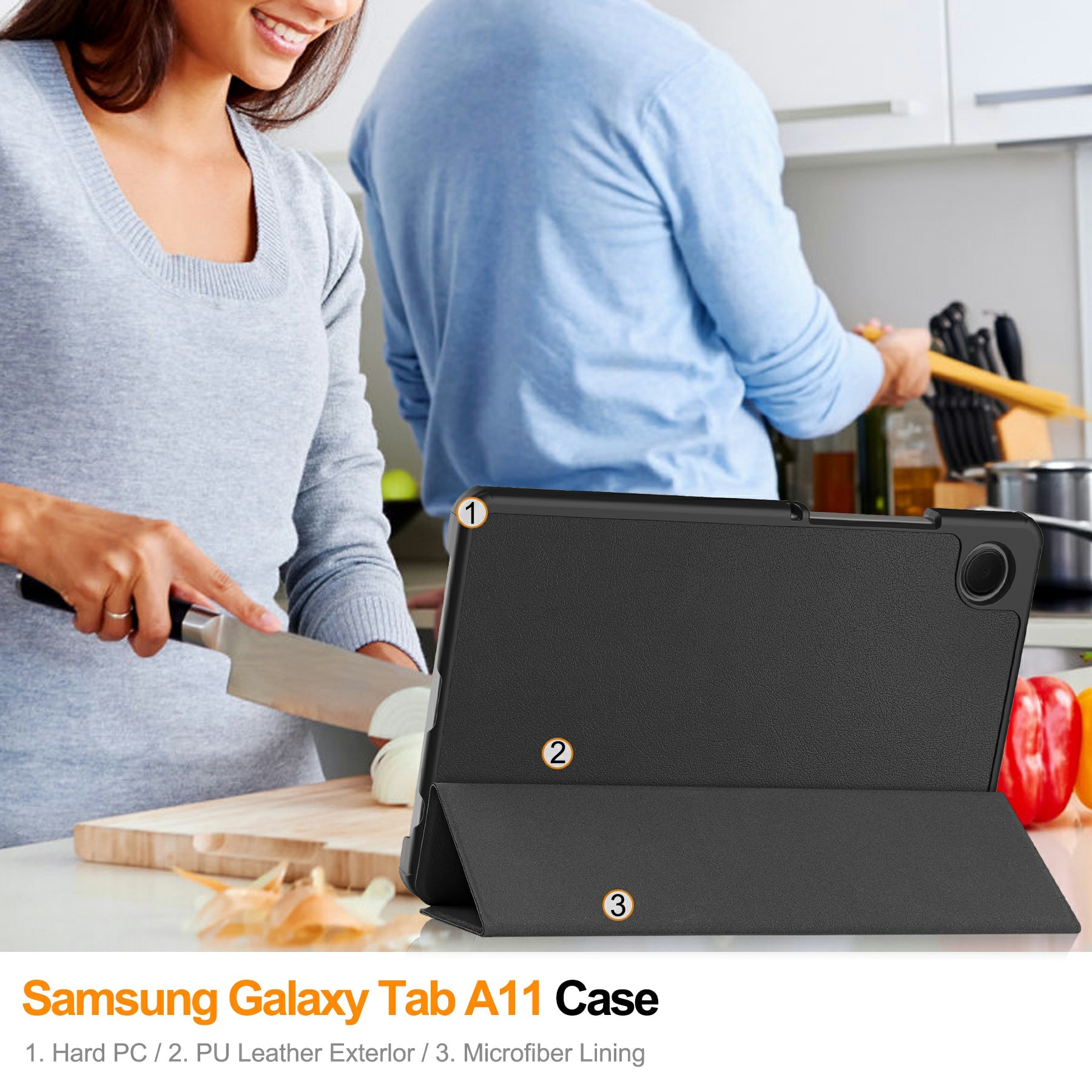 Samsung Galaxy Tab A11 Tri-Fold Cover Black