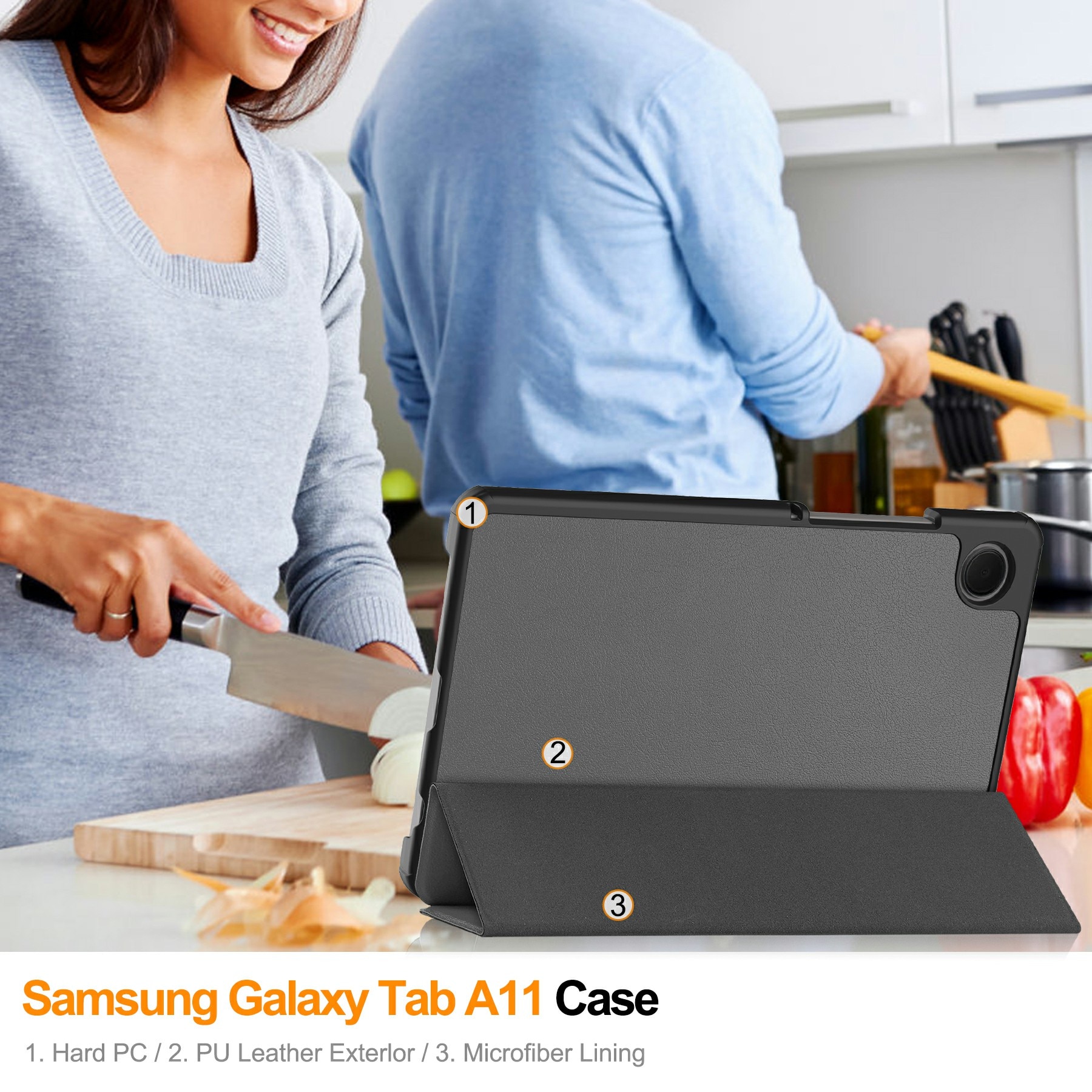 Samsung Galaxy Tab A11 Tri-Fold Cover Grey