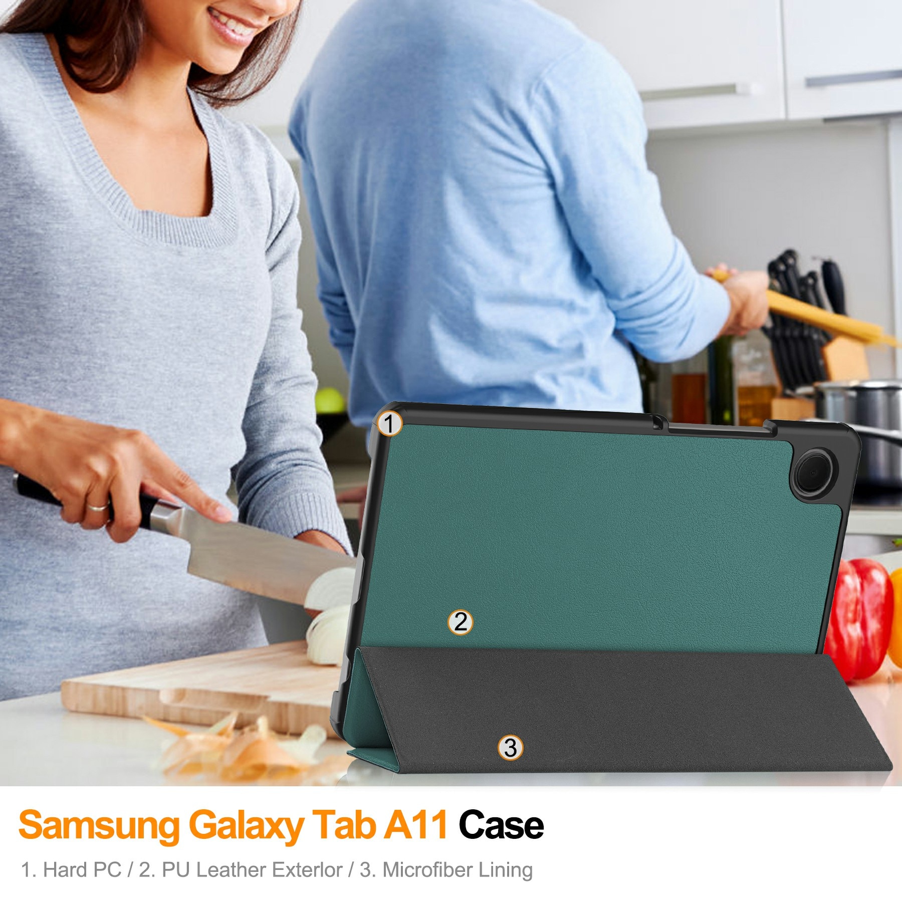 Samsung Galaxy Tab A11 Tri-Fold Cover Green