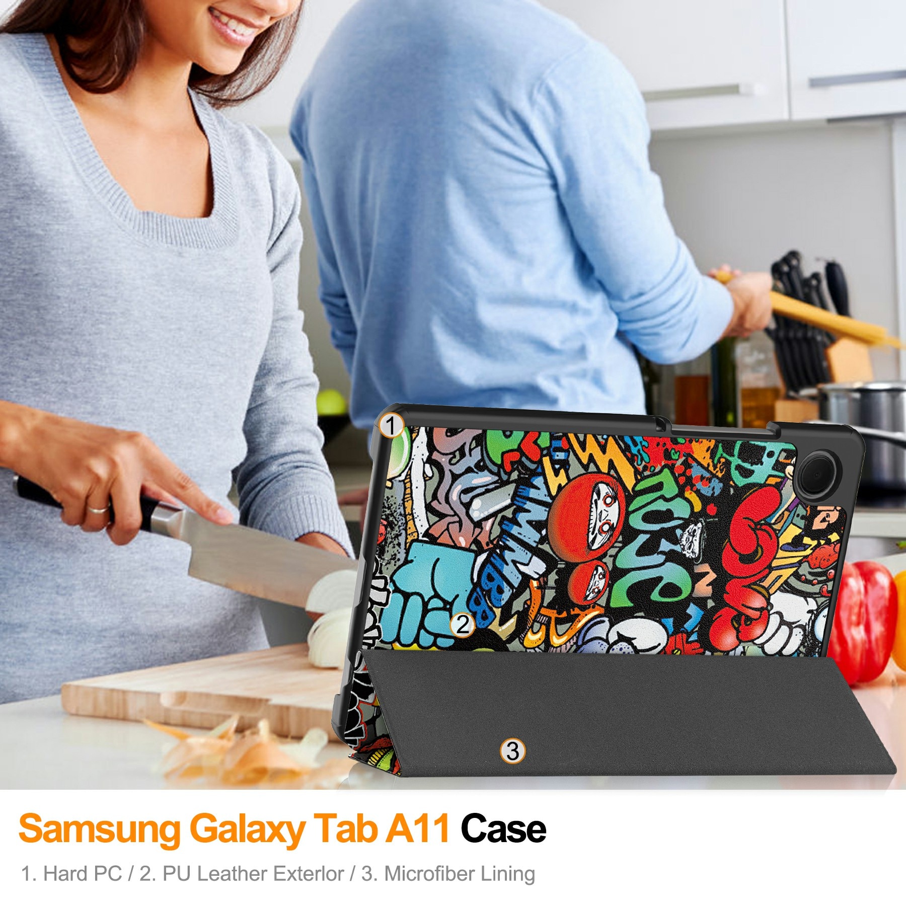 Samsung Galaxy Tab A11 Tri-Fold Cover Graffiti