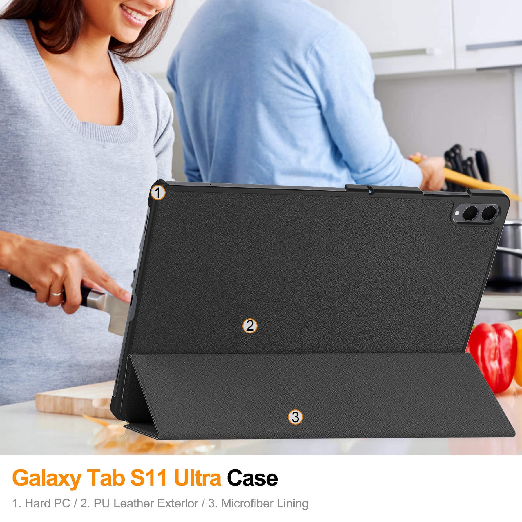 Samsung Galaxy Tab S11 Ultra Tri-Fold Cover Black