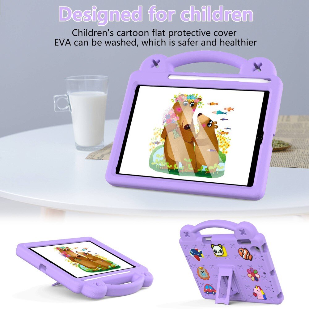 Kickstand Shockproof Case Kids iPad Air 2 9.7 (2014) Purple